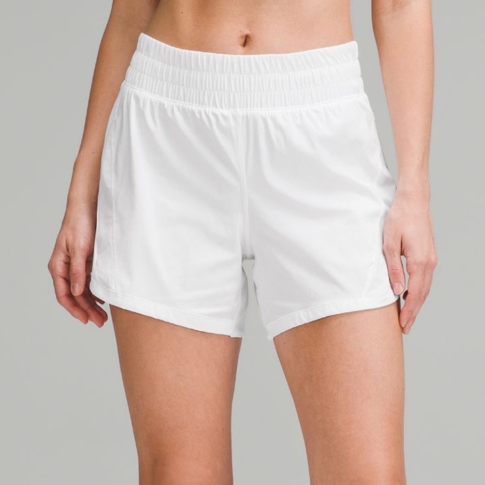 NWT lululemon Track That HR Short 5” Lined - White Color Size 8